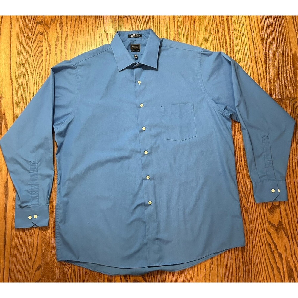 Mans Blue Arrow Shirt size XL 17 34/35 Made in Honduras